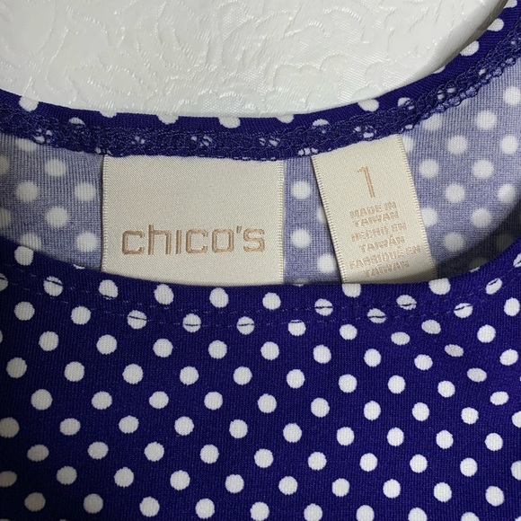 Chico's Contemporary Tank in‎ Navy/White Polka Dot size 1 - Picture 2 of 3